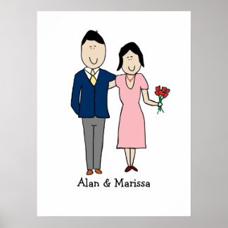 Impressão do casal clássico - personalizável 8,5 x