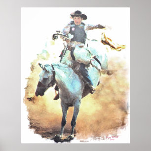 impressão do cavaleiro do bronc