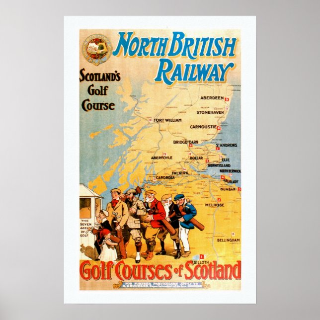 Impressão do Curso de Golfe na Escócia (Frente)