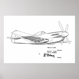 Impressão do desenho da arte da patente do avião