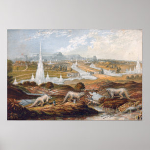 Impressão do dinossauro da era do Victorian