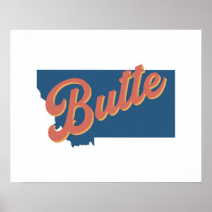 Impressão do estado de Butte, Montana