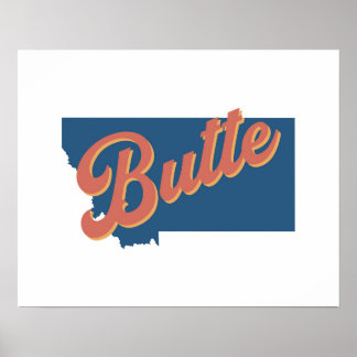 Impressão do estado de Butte, Montana