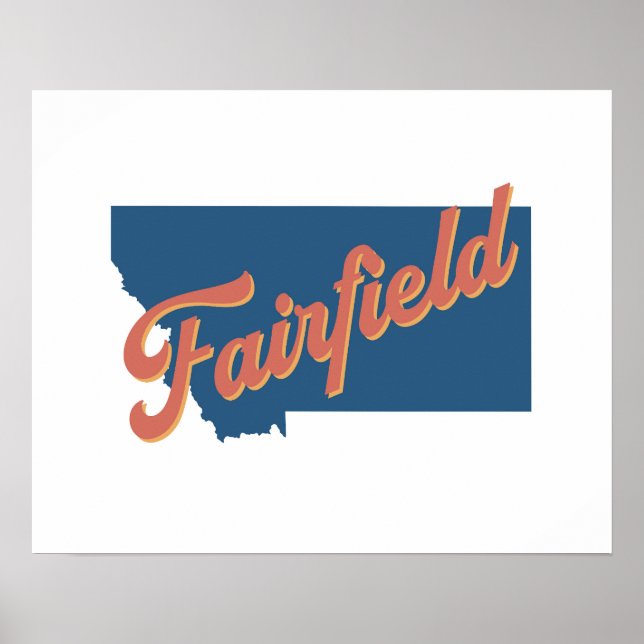 Impressão do estado de Fairfield, Montana (Frente)