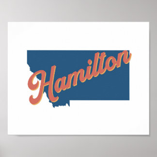 Impressão do estado de Hamilton, Montana