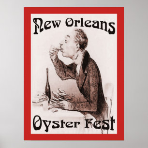 Impressão do Festival de Ostra Vintage New Orleans