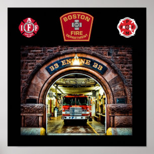 Impressão do fogo Engine-33 de Boston