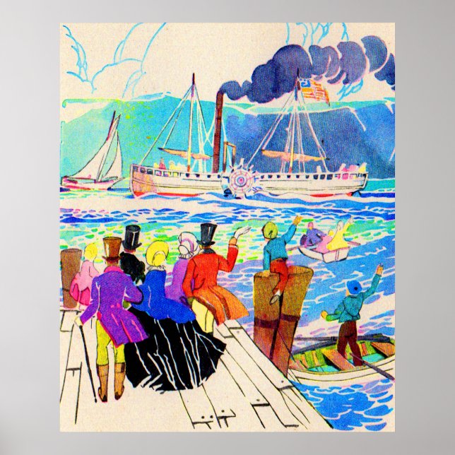 impressão do iate do século XIX (Frente)