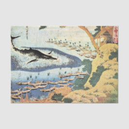 IMPRESSÃO do JAPONÊS COM lenço de papel da BALEIA