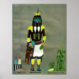 Impressão do kachina do "Longo-Cabelo"