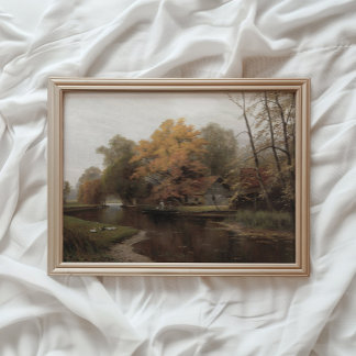 Impressão do Lago de Outono, Arte de Parede de Fol