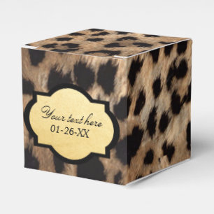 Impressão do leopardo & caixas chiques do favor d