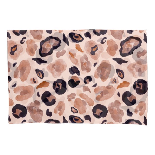 Impressão do leopardo, sem problemas, fundo bege. (Frente)