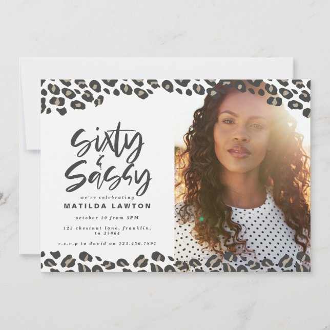 Impressão do leopardo sessenta e sassy foto de 60  (Frente)