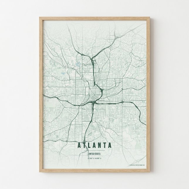 Impressão do Mapa de Atlanta Geórgia Poster de Art (Criador carregado)