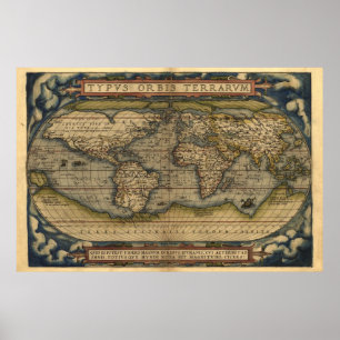 Impressão do mapa do atlas de mundo do vintage