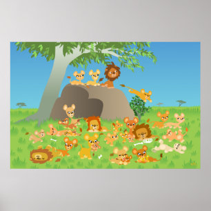 Impressão do Orgulho de Leão de Cartoon