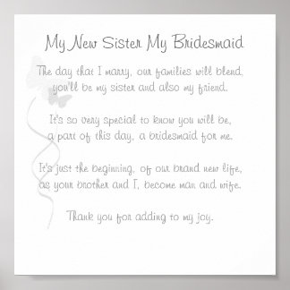 Impressão do Poema da Bridesmaid