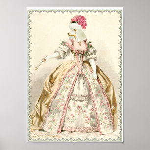 Impressão do Poodle Branco Marie Antoinette
