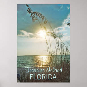 Impressão do por do sol da ilha do tesouro, vers