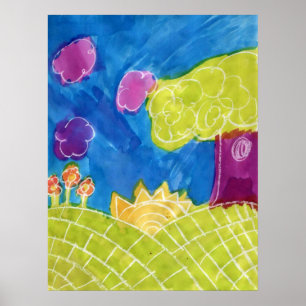 Impressão do poster da arte do dia ensolarado