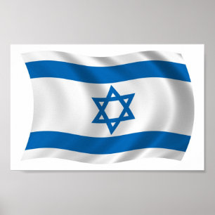 Impressão do poster da bandeira de Israel