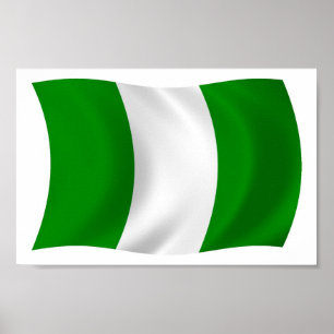 Impressão do poster da bandeira de Nigéria