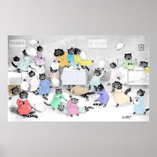 Impressão do poster da luta de travesseiro do gat