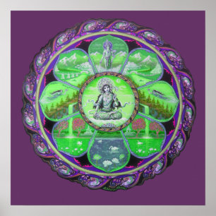 Impressão do poster da mandala do reino de Tara d