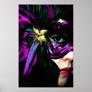 Impressão do poster da máscara do carnaval de No