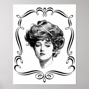 Impressão do poster da menina de Gibson da arte d