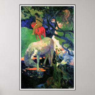 Impressão do poster de Gauguin: O cavalo branco