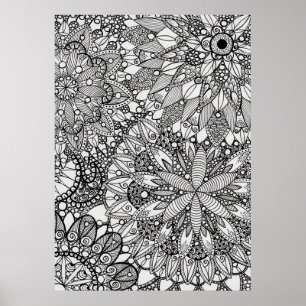 Impressão do poster de Lineart do teste padrão d