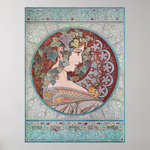Impressão do poster de Nouveau da arte da hera de