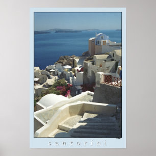 Impressão do poster de Santorini (fotografia do