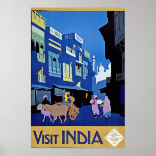 Impressão do poster de viagens de India da visita