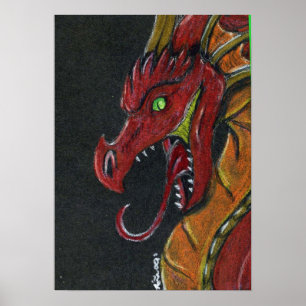 Impressão do poster do dragão do fogo