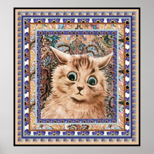 Impressão do poster do gato do papel de parede de