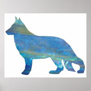 Impressão do poster do german shepherd do Opal