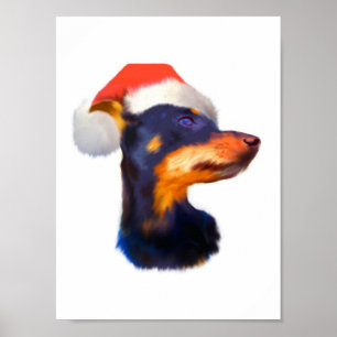Impressão do poster do Natal do Pinscher diminuto
