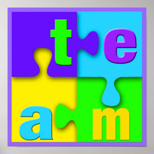 Impressão do poster do quebra-cabeça da equipe