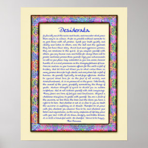 Impressão do poster dos Desiderata