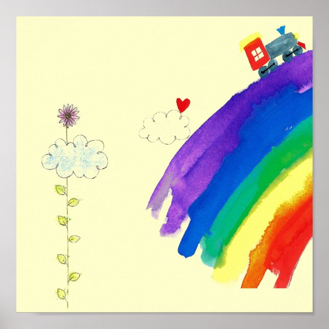 impressão do trem arco-íris personalizado (Frente)