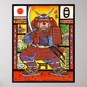 Impressão do urso do samurai