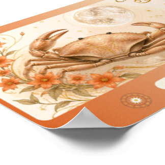 Impressão do Zodíaco Câncer Art Nouveau
