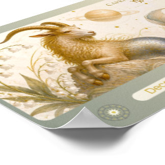 Impressão do Zodíaco Capricórnio em Art Nouveau