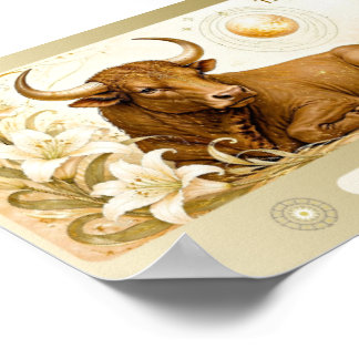 Impressão do Zodíaco Touro em Art Nouveau