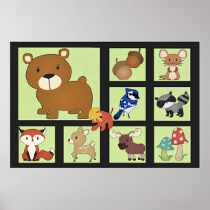 Impressão dos bichos da floresta