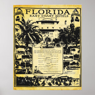 Impressão dos hotéis da costa leste de Florida d
