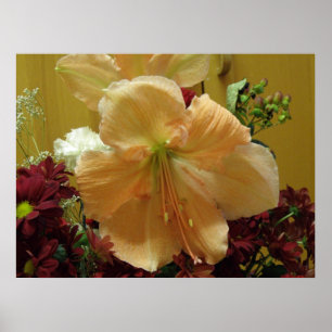 Impressão dos lírios cor-de-rosa